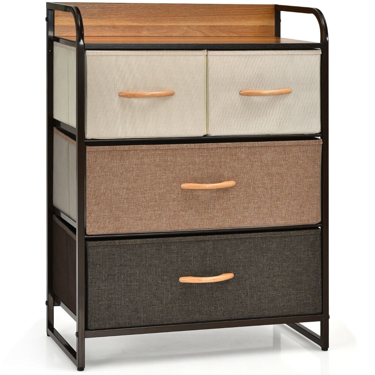 Vertical Dresser Storage Tower with Wooden Top and 4-5 Drawers 